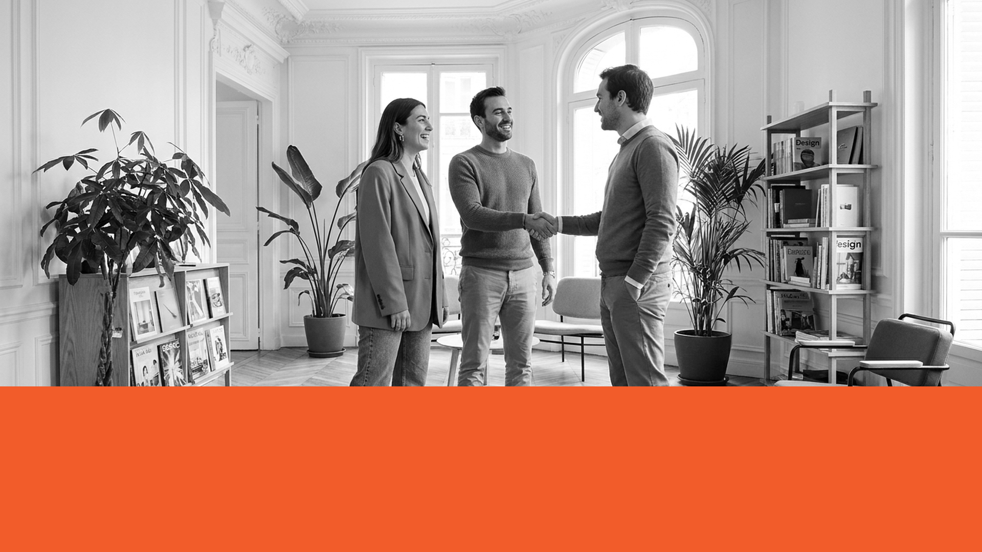 Accueil chaleureux à l'entrée de l'agence Enhance Digital à Paris